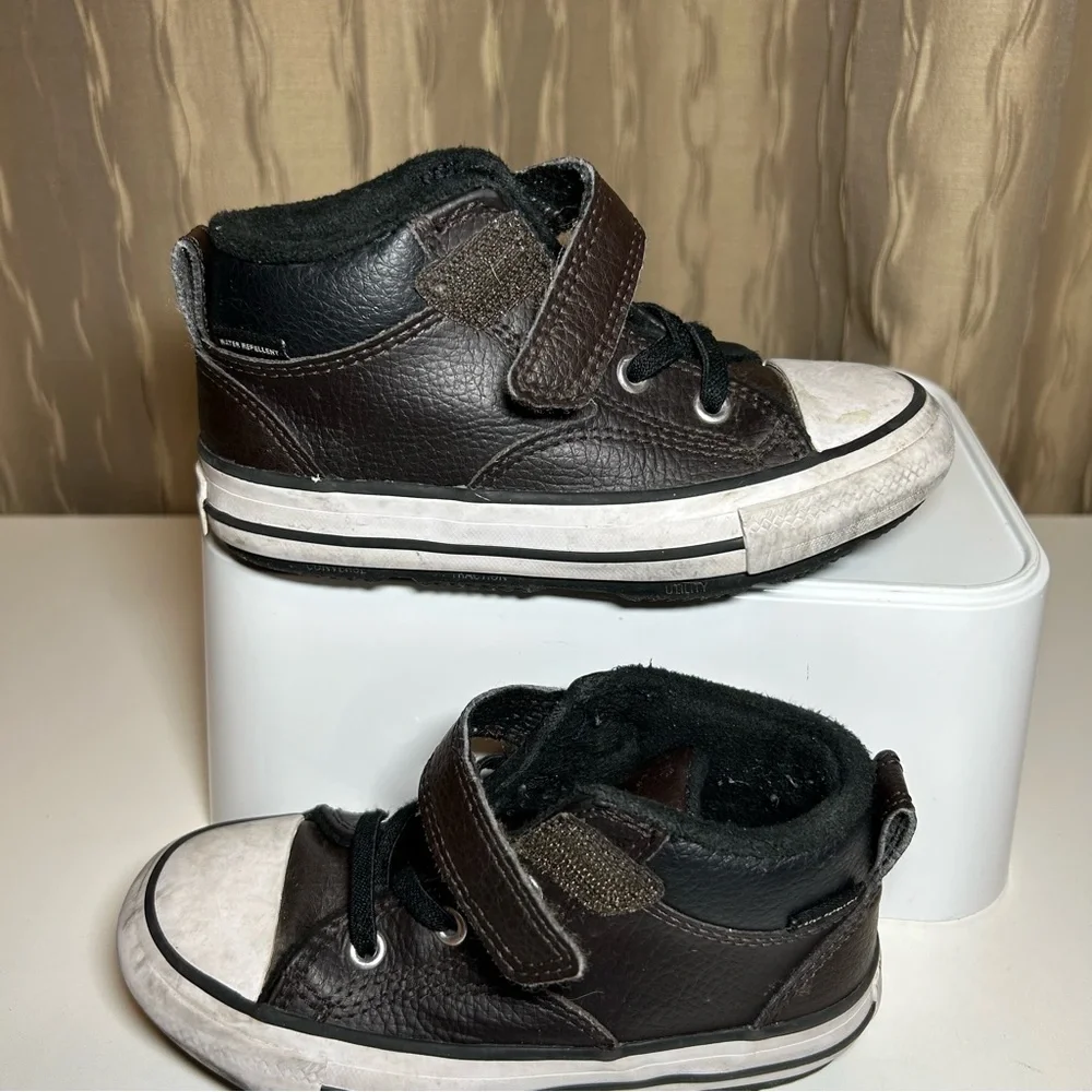 Converse Infant 9 High Lifestyle Dark Brown Black Leather A05460C